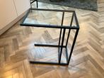 Bijzet tafel (ikea) staal/glas, Huis en Inrichting, Tafels | Sidetables, Ophalen, 50 tot 100 cm, Zo goed als nieuw, Glas