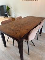 Koloniale tafel 180x90 + 4 stoelen, Huis en Inrichting, Tafels | Eettafels, Ophalen, Gebruikt, Koloniaal, 50 tot 100 cm