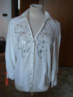 GIOVANE linnen blouse wit met bling maat 38, Kleding | Dames, Maat 38/40 (M), Wit, Ophalen of Verzenden, Zo goed als nieuw