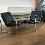 Set 2 Rolf Benz 568 586 design fauteuil stoel modern, Gebruikt, Leer, 50 tot 75 cm, Ophalen