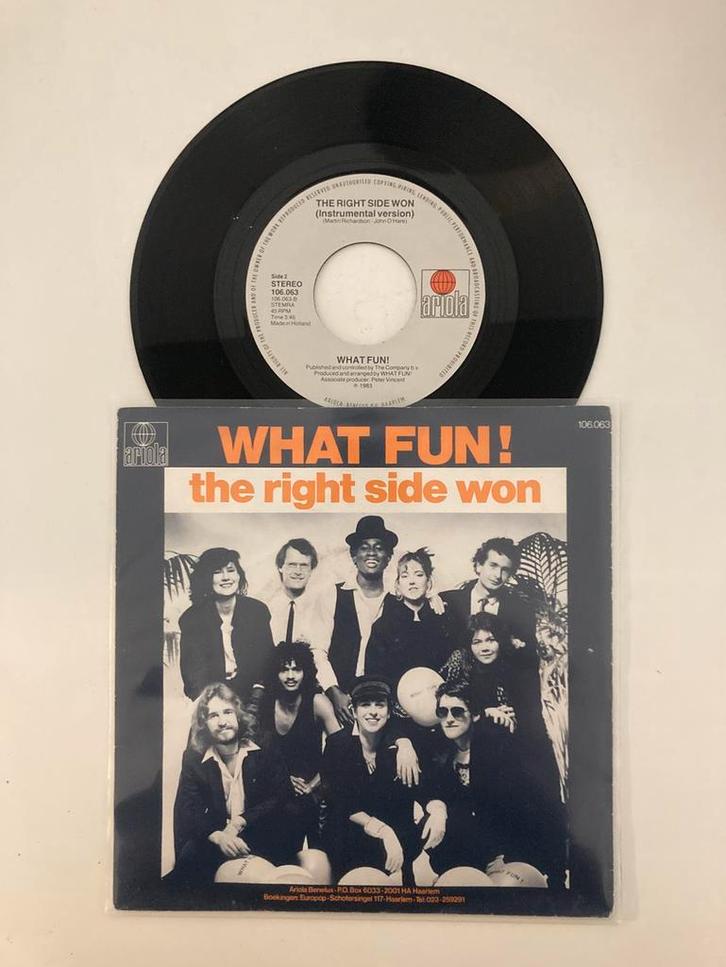 What Fun - The right side one, Cd's en Dvd's, Vinyl Singles, Zo goed als nieuw, Pop, Ophalen of Verzenden