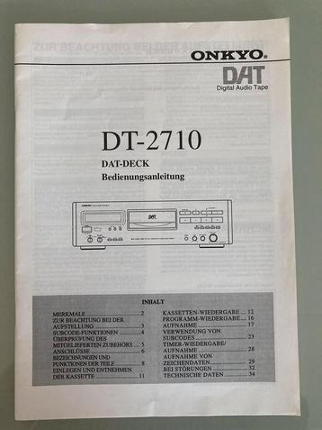 Onkyo DT-2710 DAT recorder gebruiksaanwijzing user manual