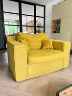 Montel Love seat okergeel / mosterdgeel 125cm, Huis en Inrichting, Ophalen, Gebruikt, Tweepersoons, Rechte bank