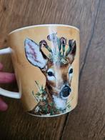 Mok met hertenprint, Keramiek, Ophalen of Verzenden, Zo goed als nieuw, Overige stijlen