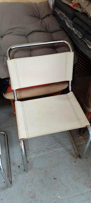 Mart Stam S33 bauhaus stoelen, buisframe wit. beschikbaar voor biedingen