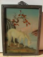 antiek CHINEES schilderij horse reverse glass églomisé paard, Antiek en Kunst, Kunst | Niet-Westerse kunst, Ophalen