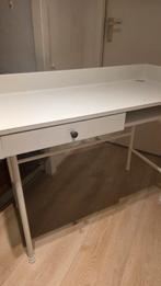 Ikea Hauga Bureau - Wit - Gebruikt 30€, Ophalen, Gebruikt, Bureau