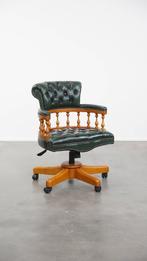 Groene klassieke en tijdloze chesterfield bureaustoel, Ophalen, Gebruikt, ., .