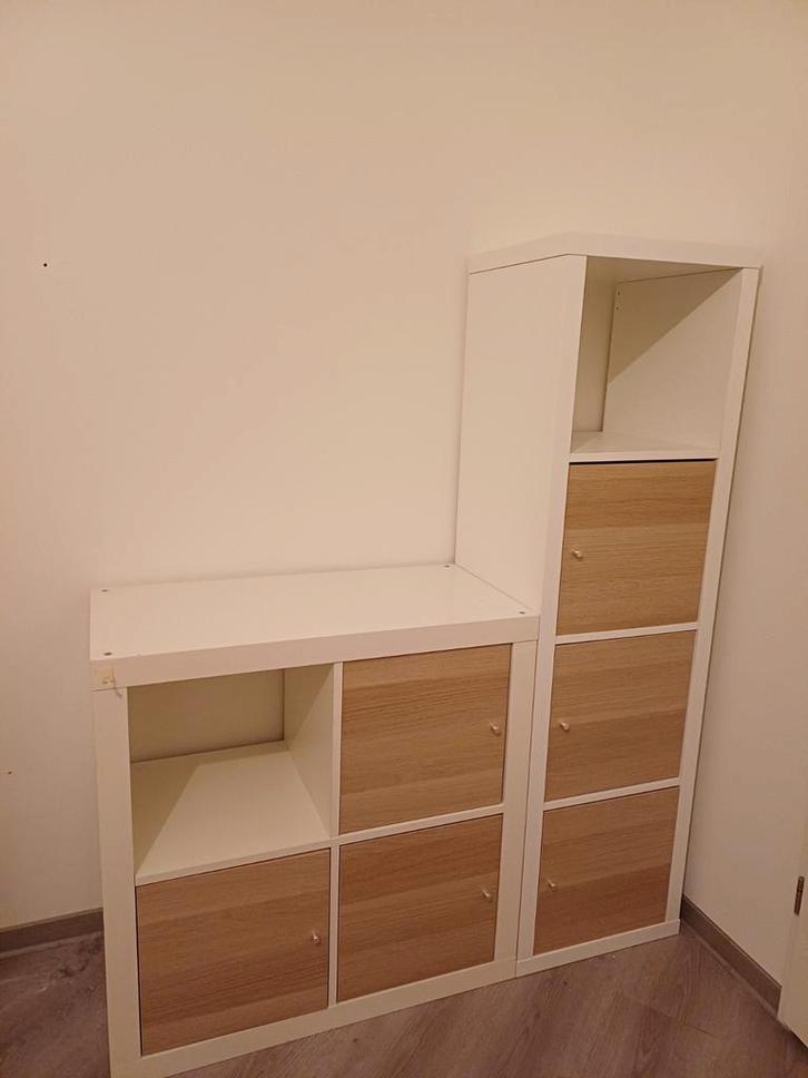 Kallax kasten met deurtjes, Huis en Inrichting, Kasten | Wandmeubels, Zo goed als nieuw, Minder dan 100 cm, Minder dan 150 cm