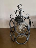 Brutalist hanglamp Mid Century Tynell Smeedijzer Handwerk !, Minder dan 50 cm, Glas, Ophalen of Verzenden