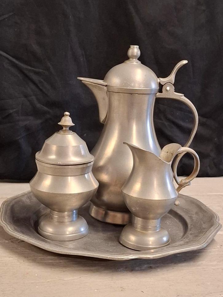 Vintage Tinnen Servies Set, Antiek en Kunst, Antiek | Tin, Ophalen