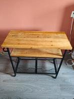 Houten Koffie / thee tafel met wielen (coffee table), Huis en Inrichting, Tafels | Sidetables, Ophalen, Zo goed als nieuw, 25 tot 50 cm