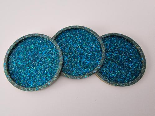 Epoxy onderzetters SEASHORE, set van 3, Huis en Inrichting, Woonaccessoires | Onderzetters, Nieuw, Glas of Kopje, Ophalen of Verzenden