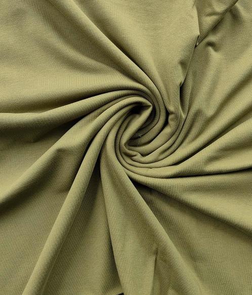 Leger groene tricot, Hobby en Vrije tijd, Stoffen en Lappen, Nieuw, Katoen, 120 cm of meer, 30 tot 200 cm, Ophalen of Verzenden
