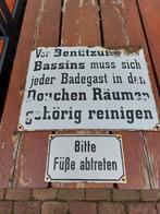 2 Duitse emaille tekstborden uit de jaren 30, Ophalen of Verzenden