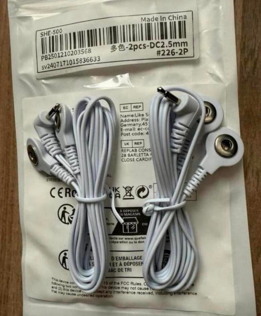 2 weg elektrode kabels voor tens /ems apparaat 2 stuks NIEUW, Ophalen of Verzenden, Nieuw, Overige typen