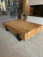 Eiken balken salontafel, Ophalen, Gebruikt, 100 tot 150 cm, Eikenhout