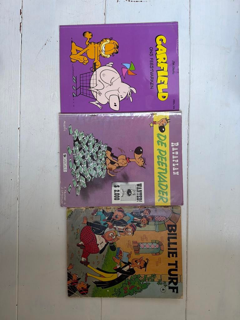 Strips: Billie Turf, Garfield, Rataplan, Boeken, Meerdere stripboeken, Ophalen of Verzenden, Gelezen