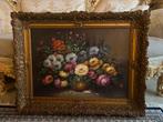 Prachtige groot olieverf bloemen schilderij, Antiek en Kunst, Ophalen of Verzenden