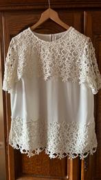 High quality witte blouse met veel kant mt 44/46, Kleding | Dames, Tops, Wit, Maat 42/44 (L), Ophalen of Verzenden, Zo goed als nieuw