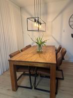 Teakhouten tafel 200x100, Ophalen, Teakhout, 200 cm of meer, 50 tot 100 cm