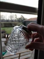 Kristal of glazen antiek geslepen lepel vaasje + zilver rand, Ophalen of Verzenden, Zilver