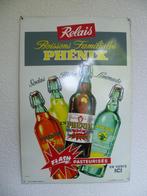 BLIKKEN RECLAMEBORD"PHENIX SODAS/BIERE/LIMONADE"UIT JAREN 60, Ophalen of Verzenden, Gebruikt, Reclamebord