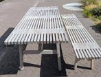 Vintage IKEA tuintafel met bank - inklapbaar, Ophalen, Gebruikt, Inklapbaar, Rechthoekig