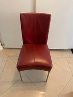 Rode lederen Framati eettafel stoelen 6 stuks, Huis en Inrichting, Stoelen, Ophalen, Gebruikt, Leer, Eén