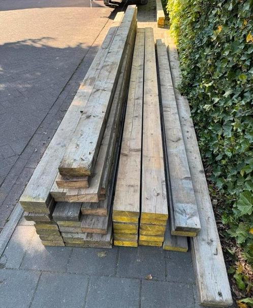 Houten Balken gording kop 55/155 60/160 lengtes tot 5,4m, Tuin en Terras, Palen, Balken en Planken, Gebruikt, Balken, 250 cm of meer