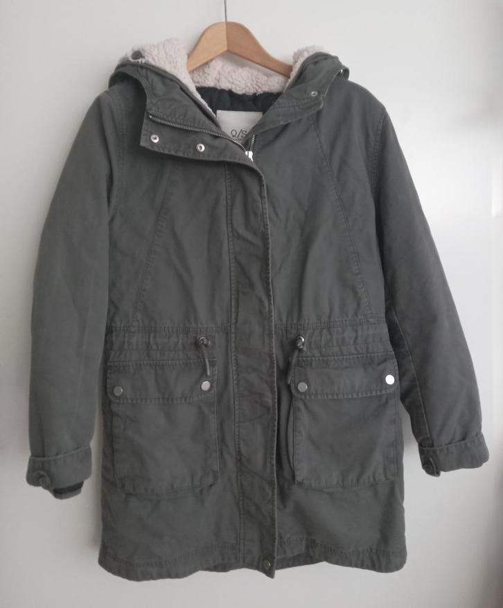 s. Oliver olijfgroene gevoerde winterjas, maat M, Kleding | Dames, Jassen | Winter, Zo goed als nieuw, Maat 38/40 (M), Groen, Verzenden