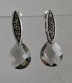 Zilveren oorbellen 925 zilver met zirkonia, Sieraden, Tassen en Uiterlijk, Oorbellen, Ophalen of Verzenden, Zilver, Zilver, Hangers