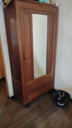 Antieke linnenkast met spiegel, Huis en Inrichting, Kasten | Kledingkasten, Ophalen of Verzenden