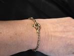 Gouden vintage bi-color fantasie schakel armband. 2026/91., ., Ophalen of Verzenden, Zo goed als nieuw, .