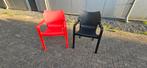Tuinstoelen zwart en of rood merk siesta, Ophalen, Zo goed als nieuw, Kunststof