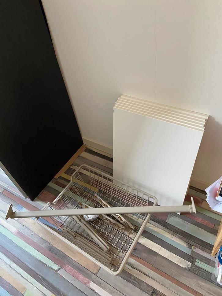 IKEA Pax onderdelen: planken, roedes, manden, stropdashouder, Huis en Inrichting, Kasten | Kledingkasten, Gebruikt, Minder dan 100 cm