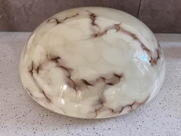 vintage Gispen Art Deco glazen gemarmerde plafondlamp beschikbaar voor biedingen