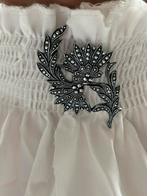 Elastische witte kraag met markasiet Broche, Overige materialen, Wit, Ophalen of Verzenden, Zo goed als nieuw