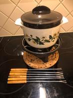 t.k.Nomar(Staub) fondueset gietijzer compleet RETRO INDUCTIE, Ophalen, Zo goed als nieuw, Gietijzer, Koekenpan of Braadpan