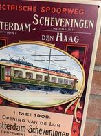 Electrische Trein Rotterdam Scheveningen Metalen Wandbord, Verzenden, Nieuw, Tram, Kaart of Prent