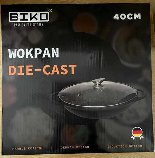 biko wokpan die-cast, Huis en Inrichting, Keuken | Potten en Pannen, Zo goed als nieuw, Wok, Aluminium, Ophalen
