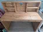 Steigerhouten Bureau met vast opzetstuk 125x57x76/116 cm, Ophalen, Gebruikt, Bureau