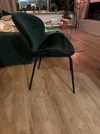 Fluwelen Eetkamerstoel Donkergroen, Huis en Inrichting, Stoelen, Ophalen, Gebruikt, Overige kleuren, Metaal
