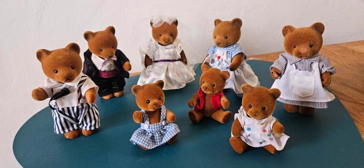 Schattige Calico Critters Beren Familie(Sylvanian Families), Antiek en Kunst, Antiek | Speelgoed, Ophalen