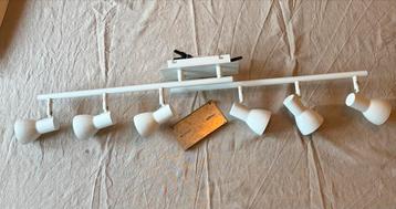 Witte LED spots Spotbalk - 6xGU10 Dimbaar en spots draaibaar beschikbaar voor biedingen