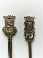 Lepeltje Den Haag wapen met ooievaar verzilverd, Antiek en Kunst, Antiek | Bestek, Ophalen of Verzenden