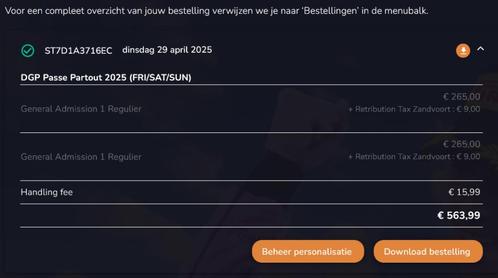 2x Passepartout Formule 1 Zandvoort - vr/za/zo General Adm 1, Tickets en Kaartjes, Evenementen en Festivals, Twee personen