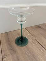 Mooie oude glazen kandelaar glas wit groen perfecte staat!, Antiek en Kunst, Antiek | Glas en Kristal, Ophalen of Verzenden