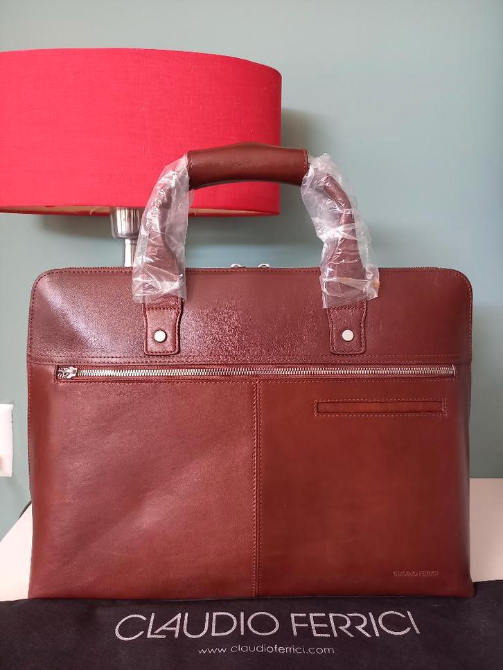 Claudio Ferrici Legacy Workbag / Leer, Sieraden, Tassen en Uiterlijk, Tassen | Damestassen, Nieuw, Handtas, Bruin, Ophalen of Verzenden