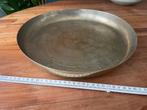 Goudkleurige ronde schaal / kaarsen plateau, Ophalen, Overige materialen, Minder dan 25 cm